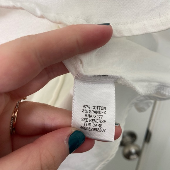 EUC Apt.9 women’s white black outlined button‎ front 3/4 sleeve blouse top 0X - Picture 5 of 7